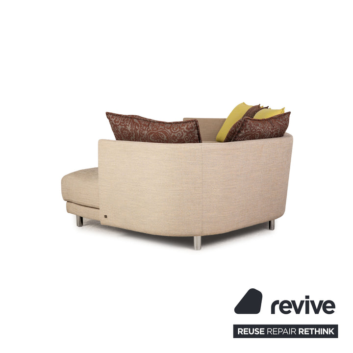 Rolf Benz Onda fabric sofa beige corner sofa couch recamier right
