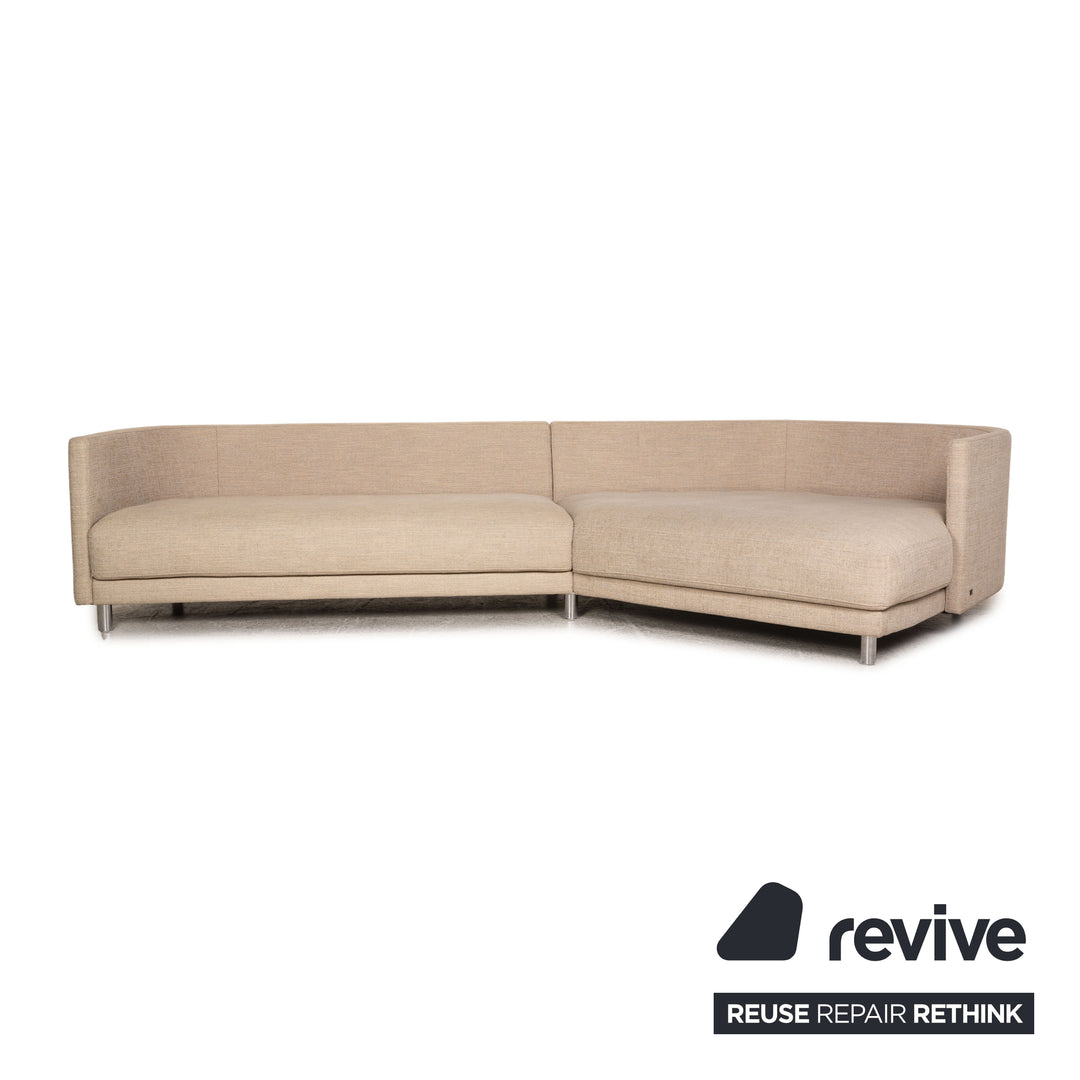 Rolf Benz Onda fabric sofa beige corner sofa couch recamier right