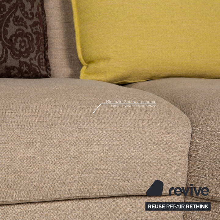 Rolf Benz Onda fabric sofa beige corner sofa couch recamier right