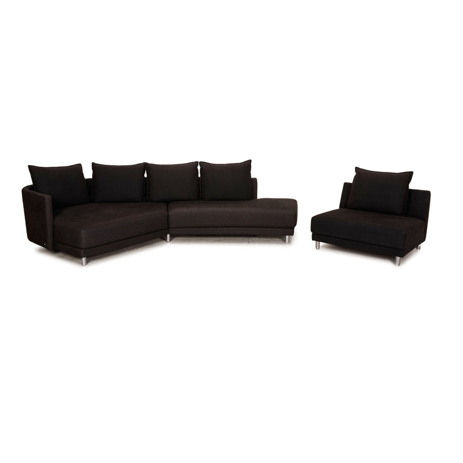 Rolf Benz Onda fabric sofa set anthracite sofa armchair couch