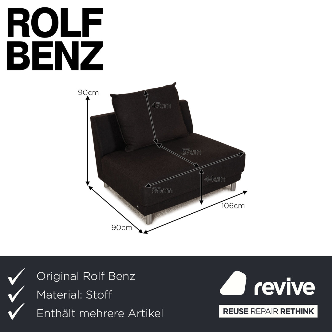 Rolf Benz Onda fabric sofa set anthracite sofa armchair couch