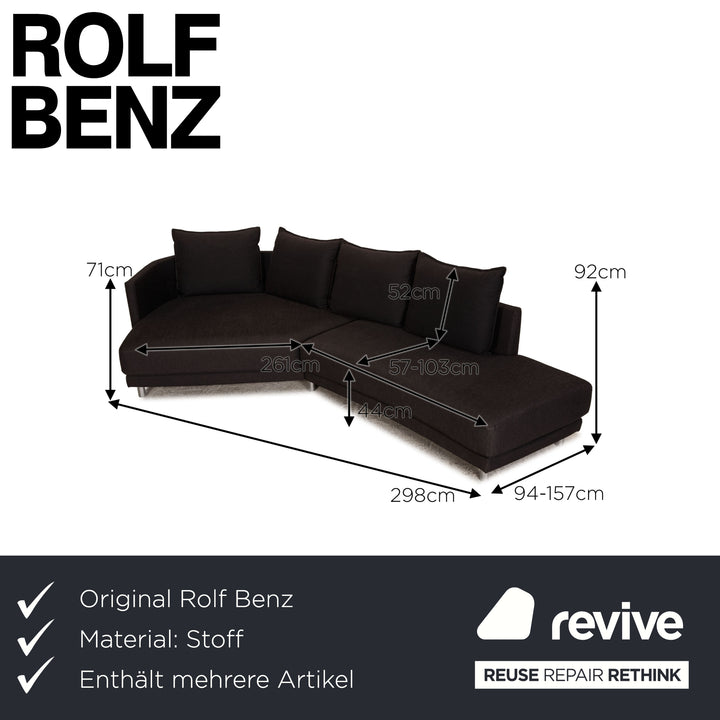 Rolf Benz Onda fabric sofa set anthracite sofa armchair couch