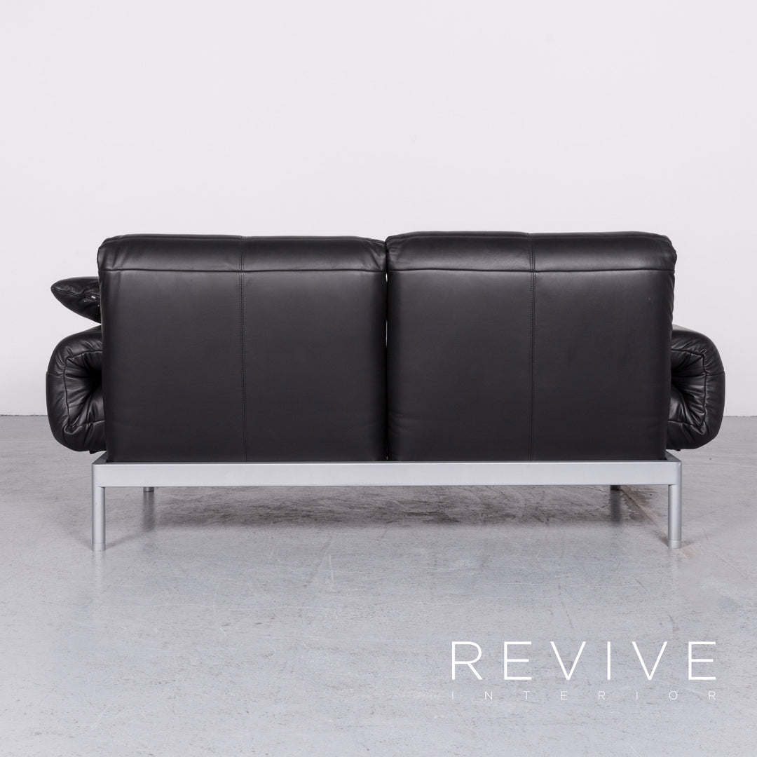 Rolf Benz Plura designer leather sofa black two-seater feature #7128
