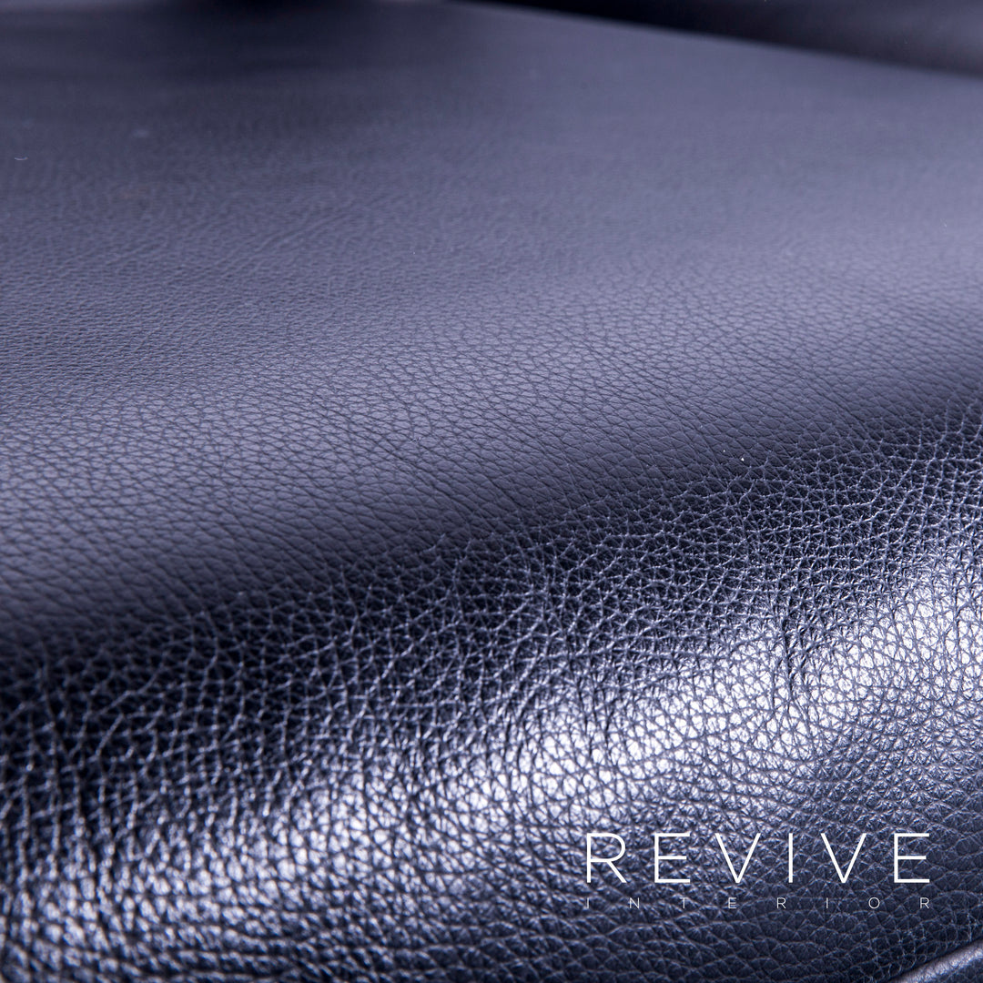 Rolf Benz Plura designer leather sofa black two-seater relax couch genuine leather #4918