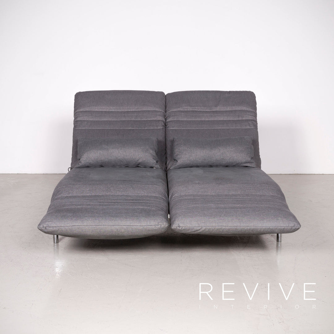 Rolf Benz Plura designer fabric sofa gray two-seater couch function #7408
