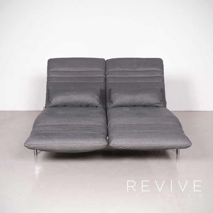 Rolf Benz Plura designer fabric sofa gray two-seater couch function #7408