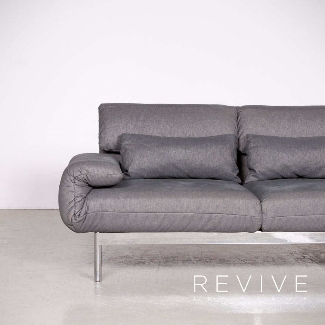 Rolf Benz Plura designer fabric sofa gray two-seater couch function #7408