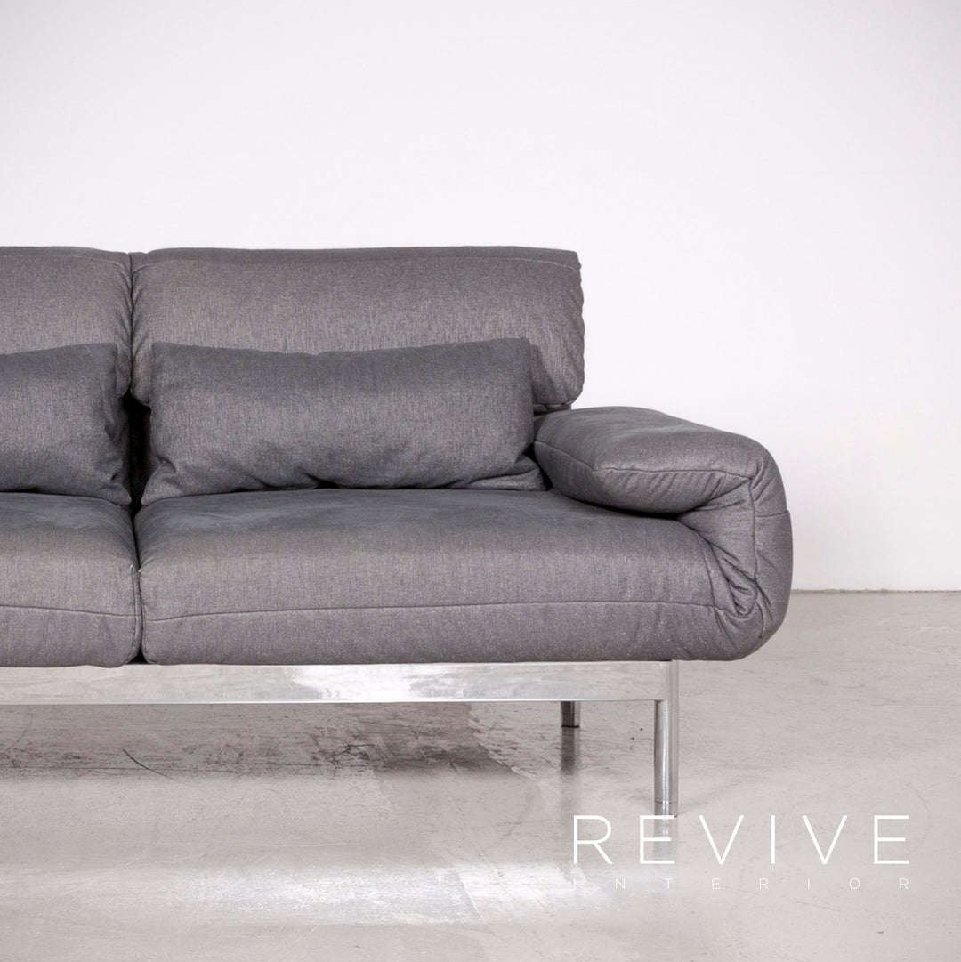 Rolf Benz Plura designer fabric sofa gray two-seater couch function #7408