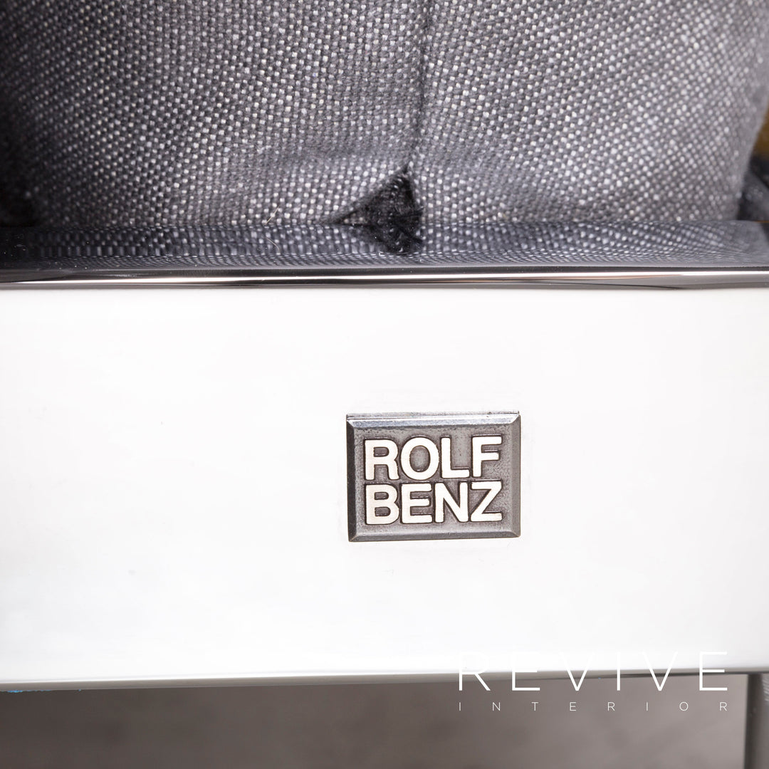 Rolf Benz Plura designer fabric sofa gray two-seater couch function #7408