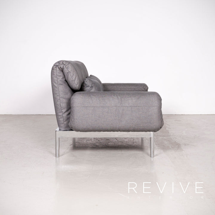 Rolf Benz Plura designer fabric sofa gray two-seater couch function #7408