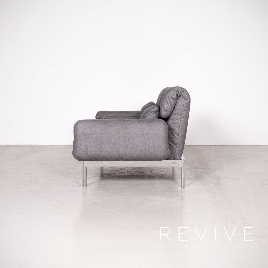Rolf Benz Plura designer fabric sofa gray two-seater couch function #7408