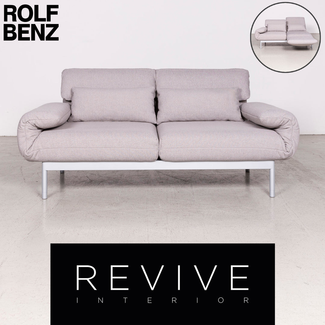 Rolf Benz Plura designer fabric sofa gray two-seater feature #8128