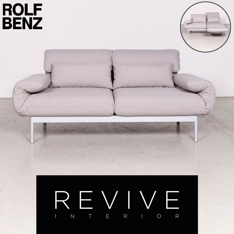 Rolf Benz Plura designer fabric sofa gray two-seater feature #8128