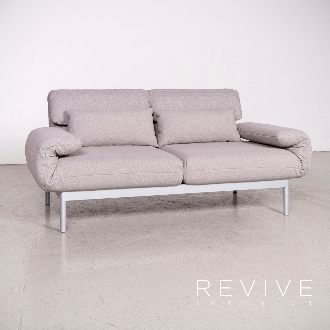 Rolf Benz Plura designer fabric sofa gray two-seater feature #8128