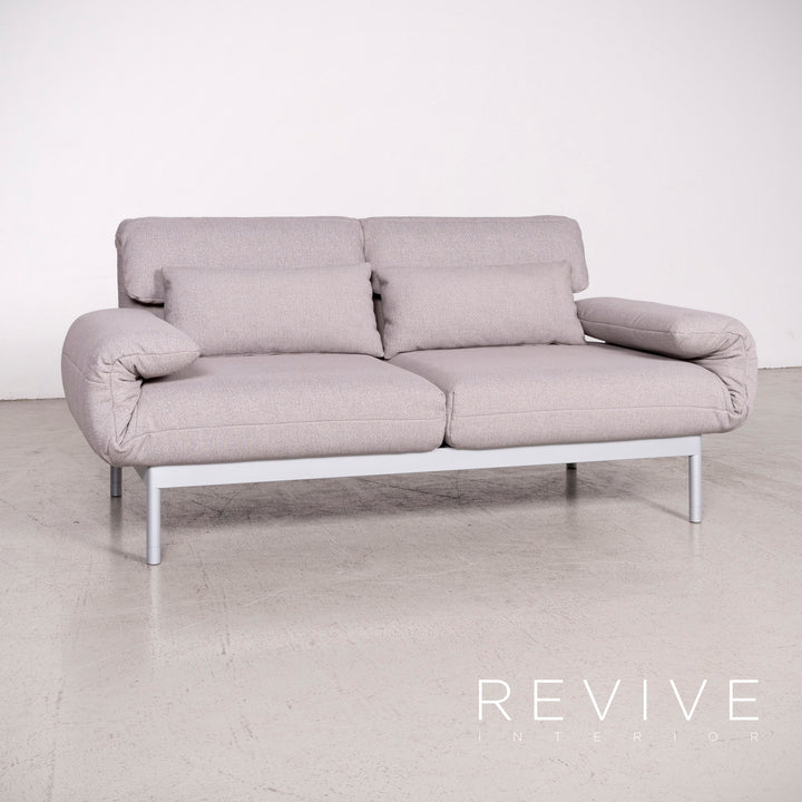 Rolf Benz Plura designer fabric sofa gray two-seater feature #8128