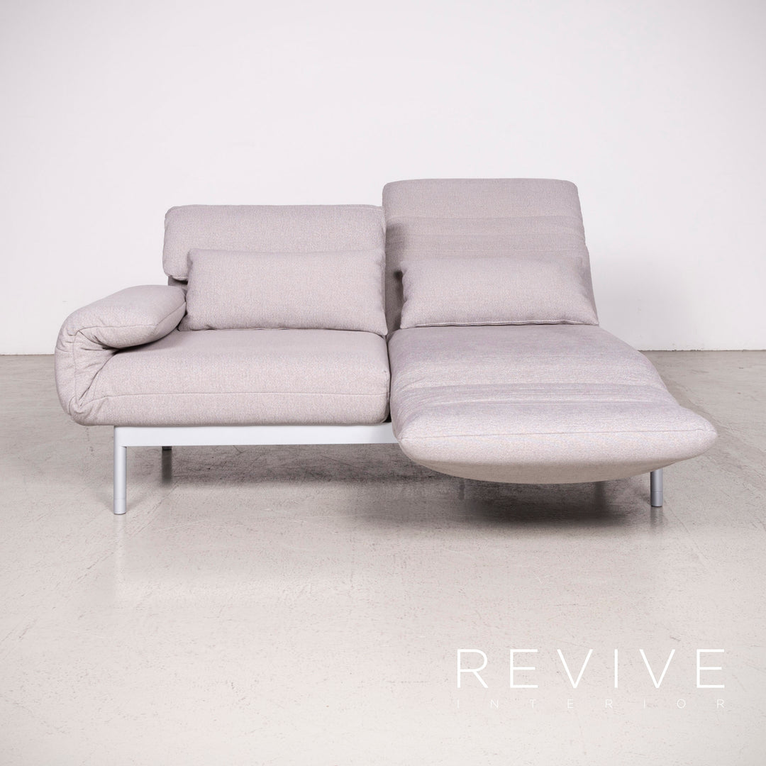 Rolf Benz Plura designer fabric sofa gray two-seater feature #8128