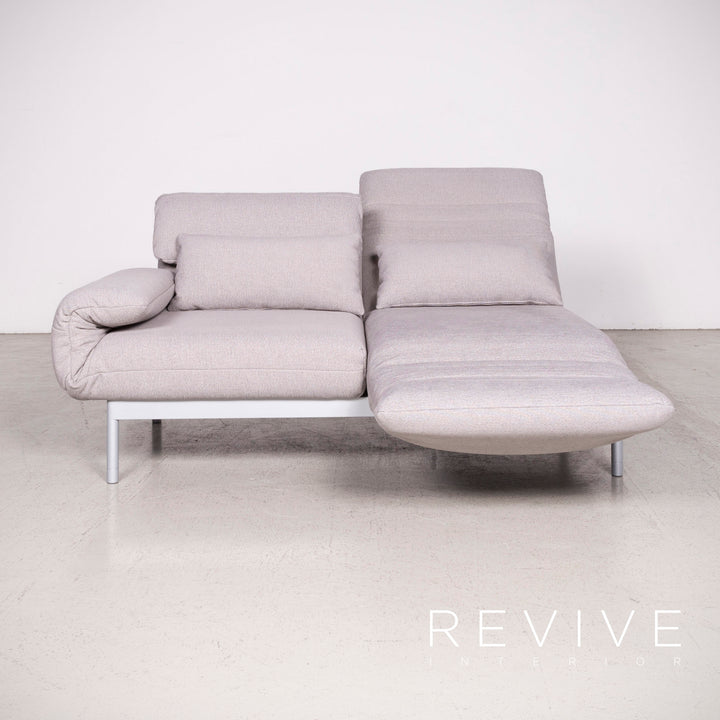 Rolf Benz Plura designer fabric sofa gray two-seater feature #8128