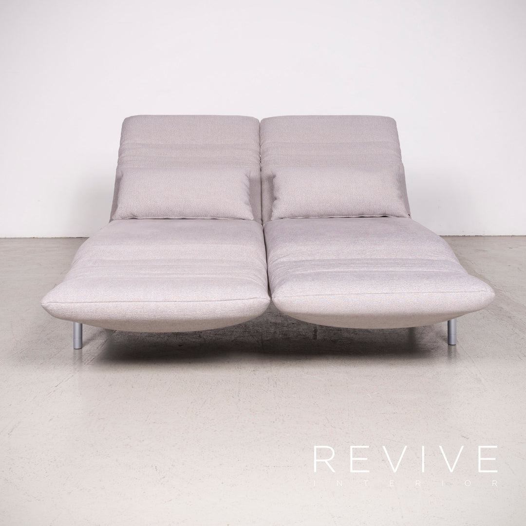 Rolf Benz Plura designer fabric sofa gray two-seater feature #8128