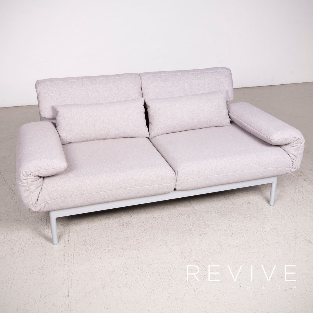 Rolf Benz Plura designer fabric sofa gray two-seater feature #8128