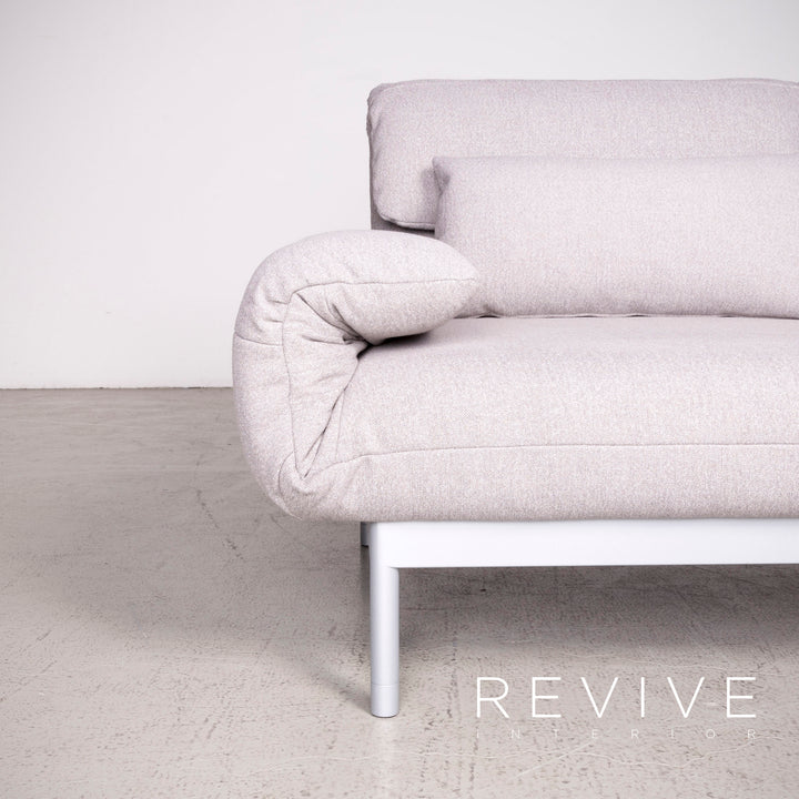 Rolf Benz Plura designer fabric sofa gray two-seater feature #8128