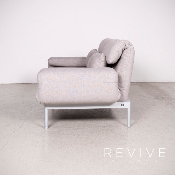 Rolf Benz Plura designer fabric sofa gray two-seater feature #8128