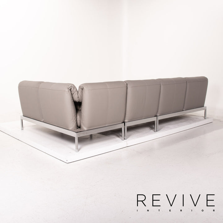 Rolf Benz Plura Leder Ecksofa Grau Sofa Funktion Relaxfunktion Couch #15503