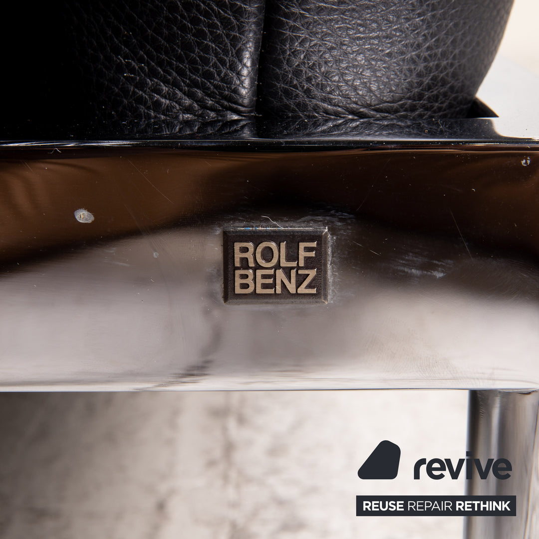 Rolf Benz Plura Leather Corner Sofa Black Relaxation function couch