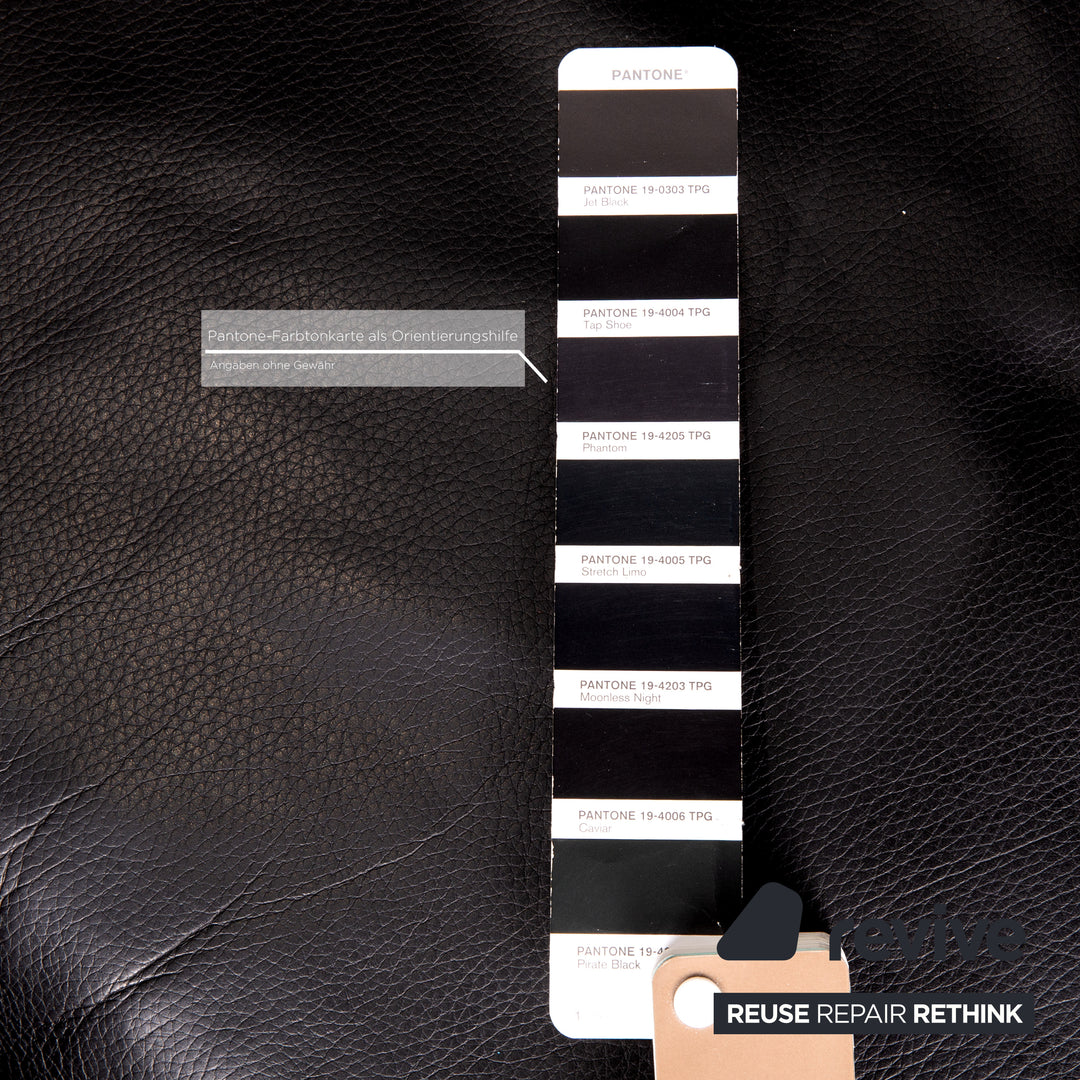 Rolf Benz Plura Leather Corner Sofa Black Relaxation Function Sofa Couch