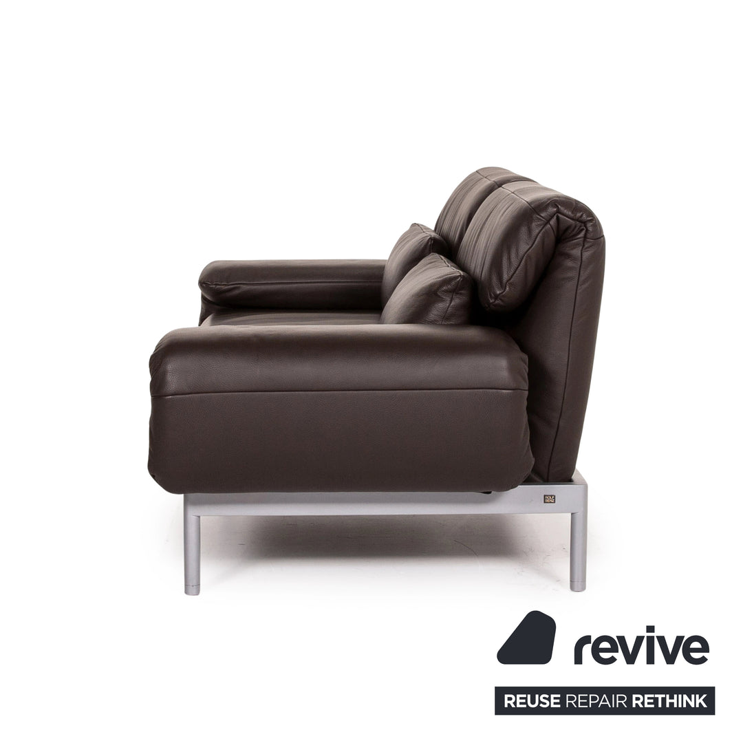 Rolf Benz Plura Leder Sofa Braun Dunkelbraun Zweisitzer Funktion Relaxfunktion Couch #14935