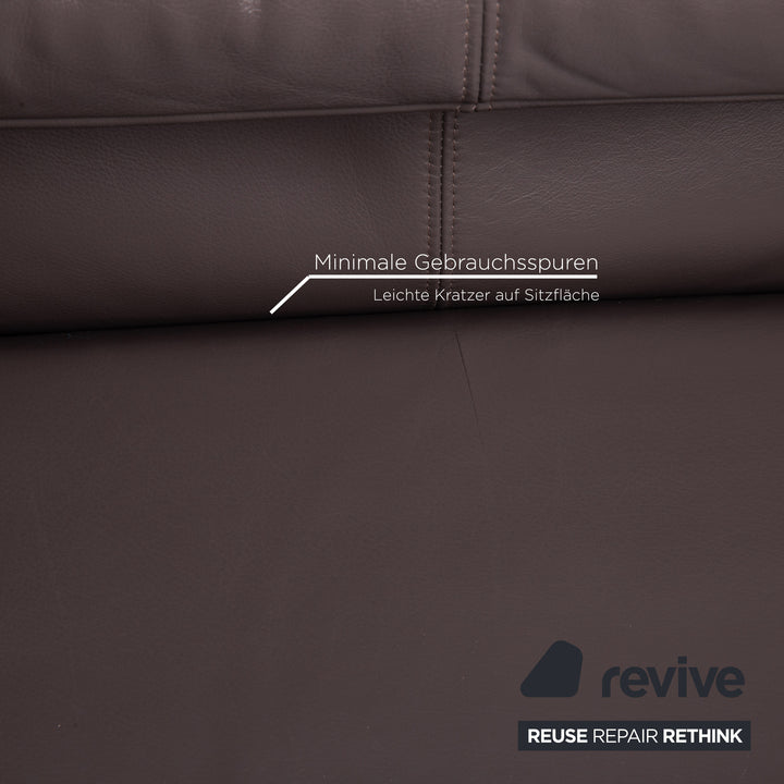 Rolf Benz Plura leather sofa brown corner sofa dark brown function relax function couch