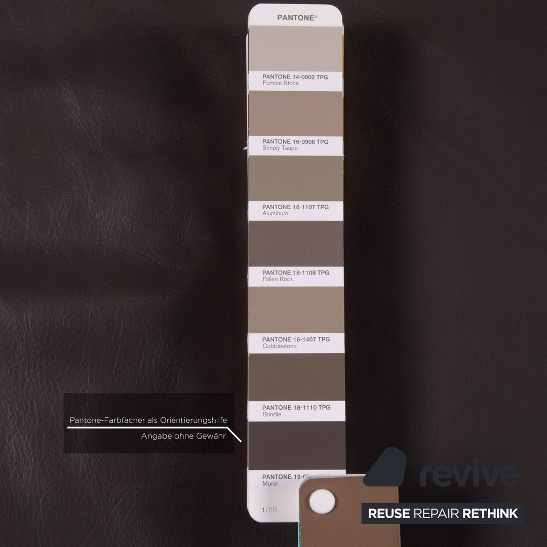 Rolf Benz Plura leather sofa brown corner sofa dark brown function relax function couch