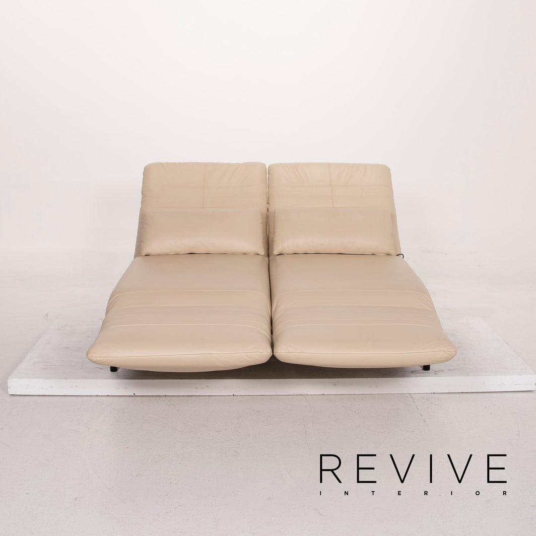 Rolf Benz Plura leather sofa cream two-seater feature #14985