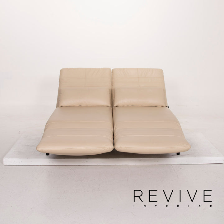 Rolf Benz Plura leather sofa cream two-seater feature #14985