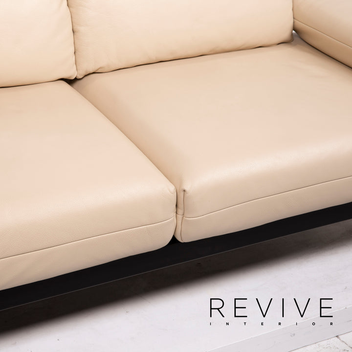 Rolf Benz Plura leather sofa cream two-seater feature #14985