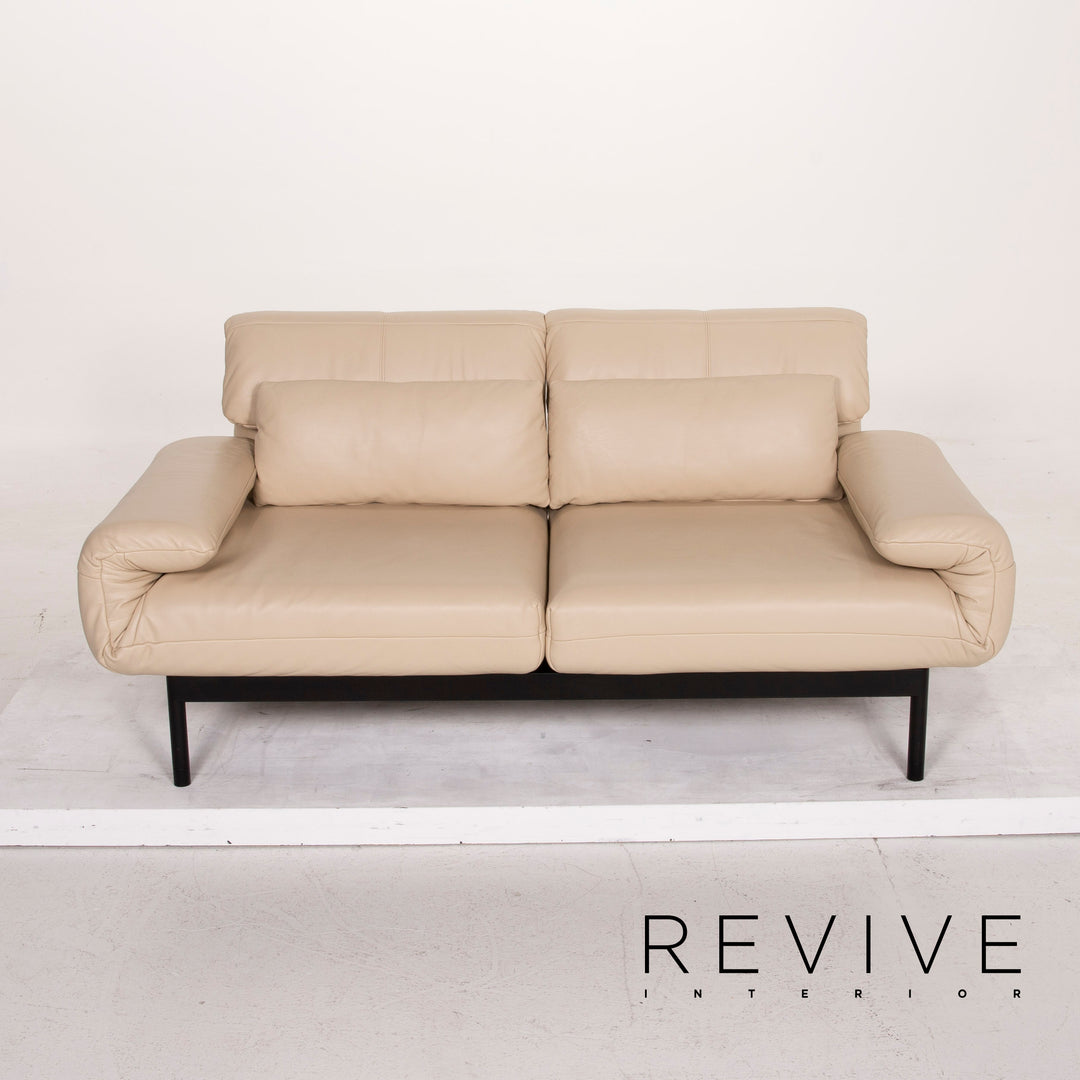 Rolf Benz Plura leather sofa cream two-seater feature #14985