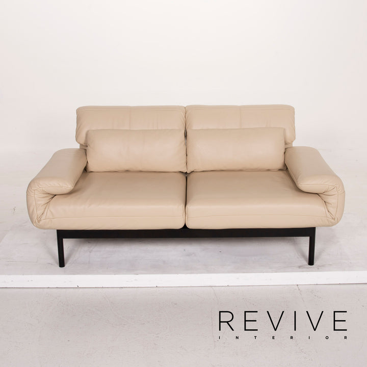 Rolf Benz Plura leather sofa cream two-seater feature #14985