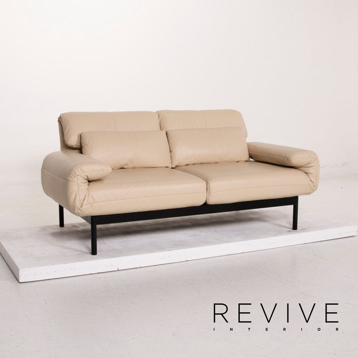 Rolf Benz Plura leather sofa cream two-seater feature #14985