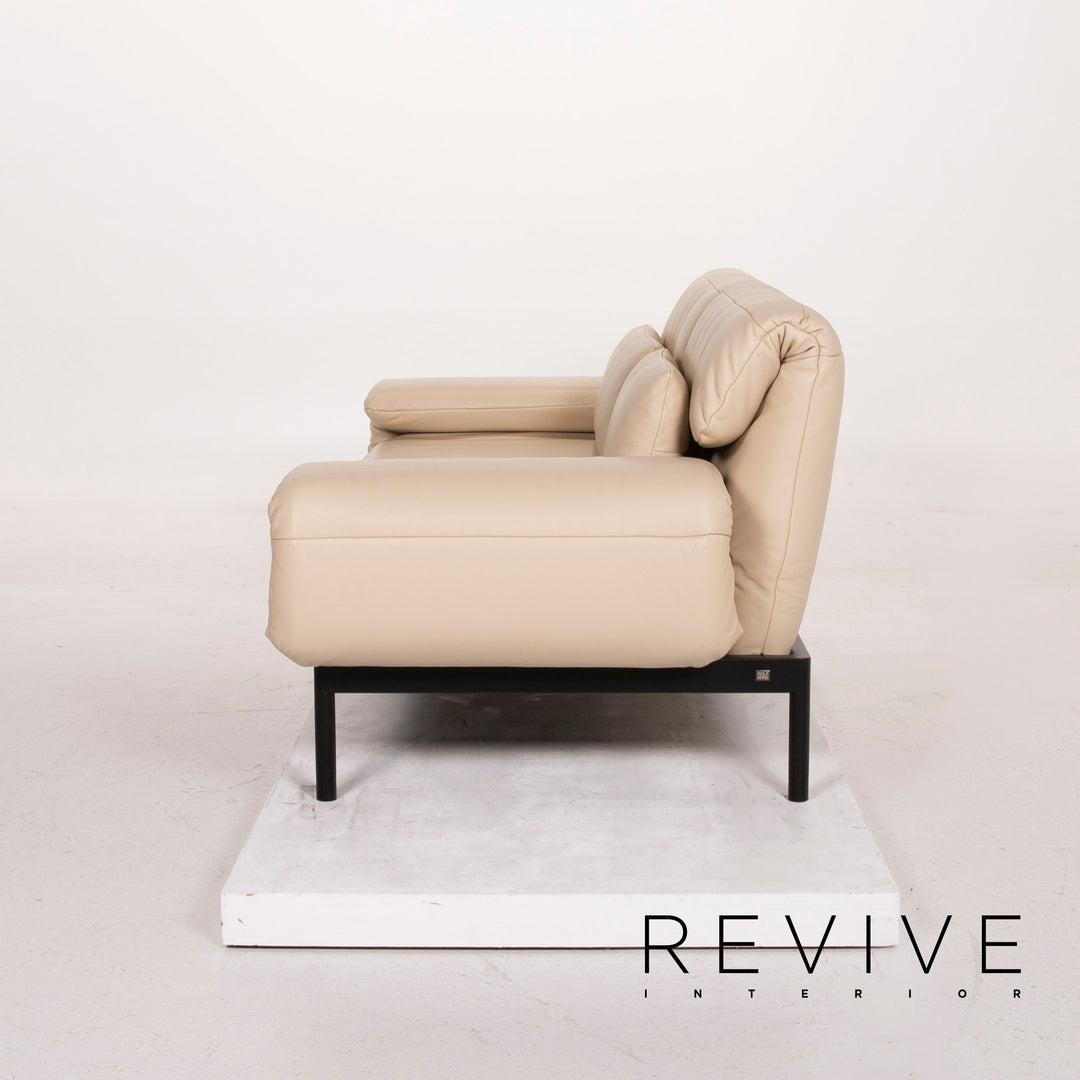 Rolf Benz Plura leather sofa cream two-seater feature #14985