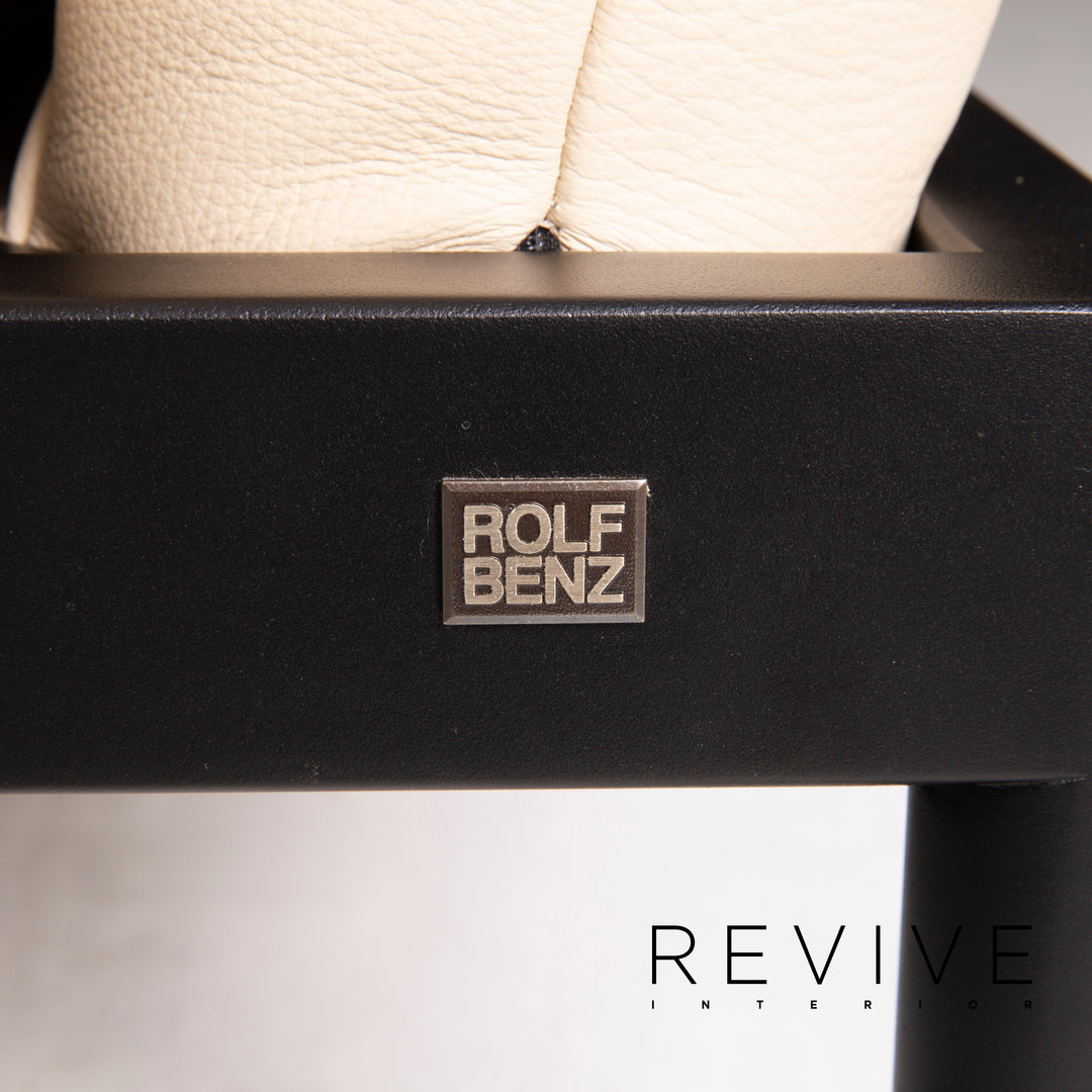 Rolf Benz Plura leather sofa cream two-seater feature #14985