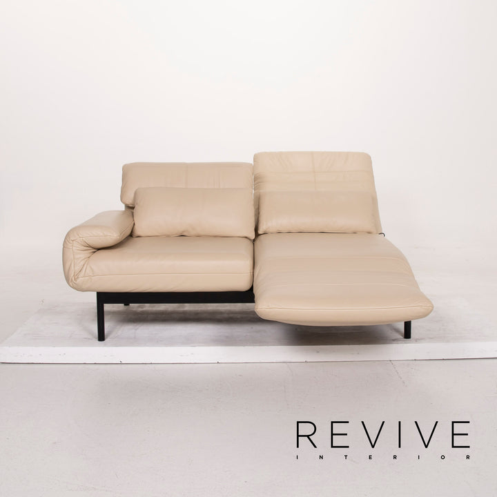 Rolf Benz Plura leather sofa cream two-seater feature #14985