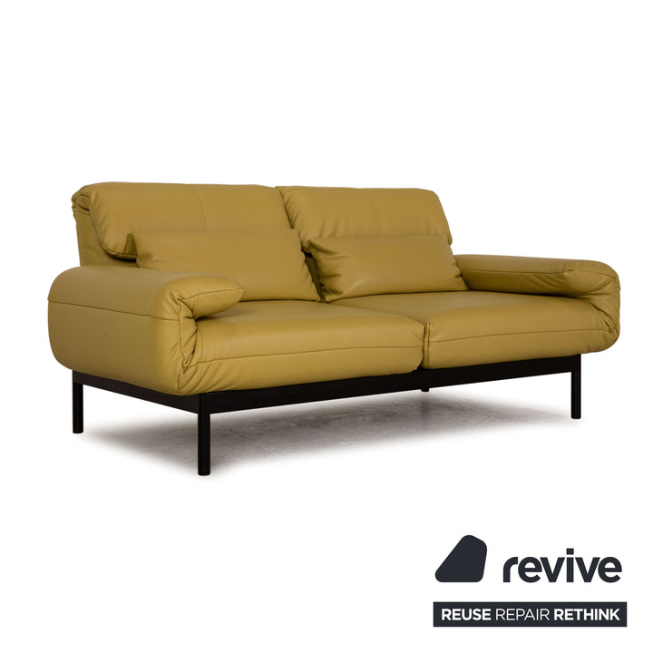 Rolf Benz Plura leather sofa yellow two-seater couch function relaxation function