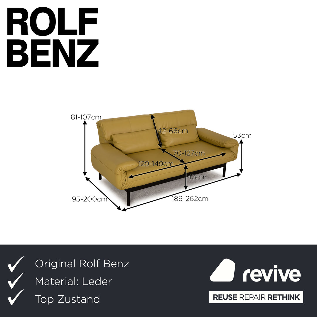 Rolf Benz Plura Leder Sofa Gelb Zweisitzer Couch Funktion Relaxfunktion