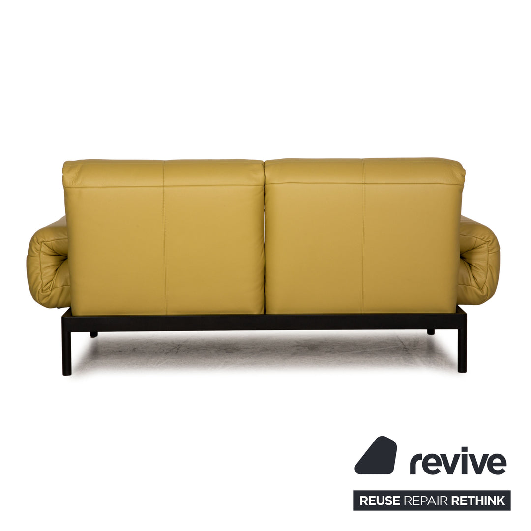 Rolf Benz Plura leather sofa yellow two-seater couch function relaxation function