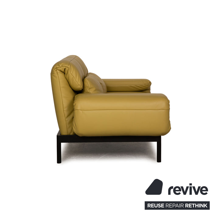 Rolf Benz Plura leather sofa yellow two-seater couch function relaxation function