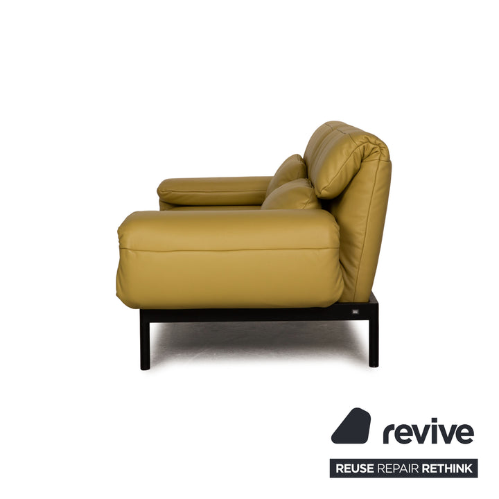Rolf Benz Plura leather sofa yellow two-seater couch function relaxation function