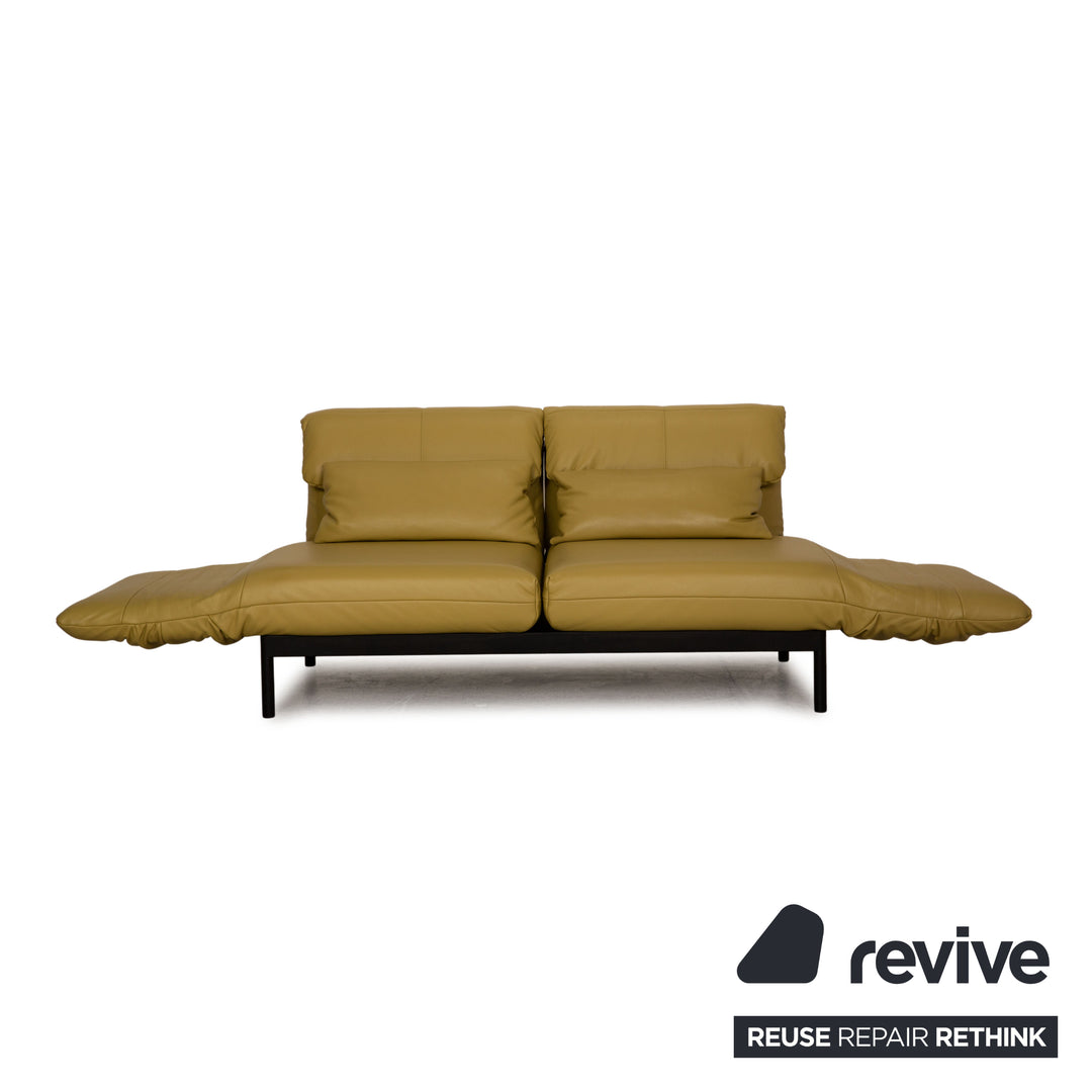 Rolf Benz Plura leather sofa yellow two-seater couch function relaxation function