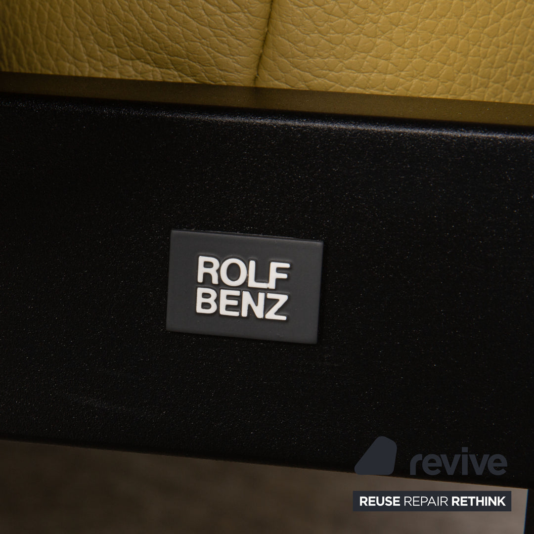 Rolf Benz Plura leather sofa yellow two-seater couch function relaxation function