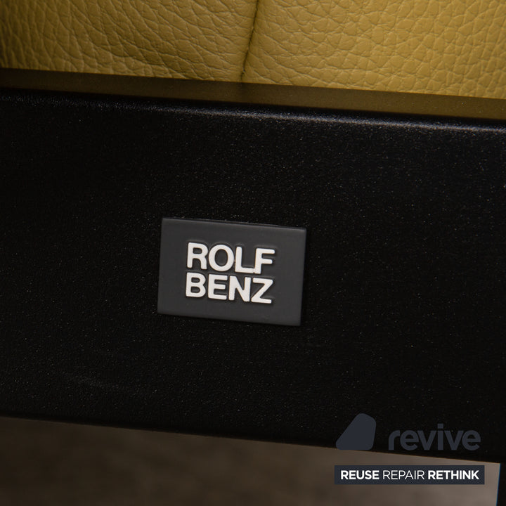 Rolf Benz Plura leather sofa yellow two-seater couch function relaxation function