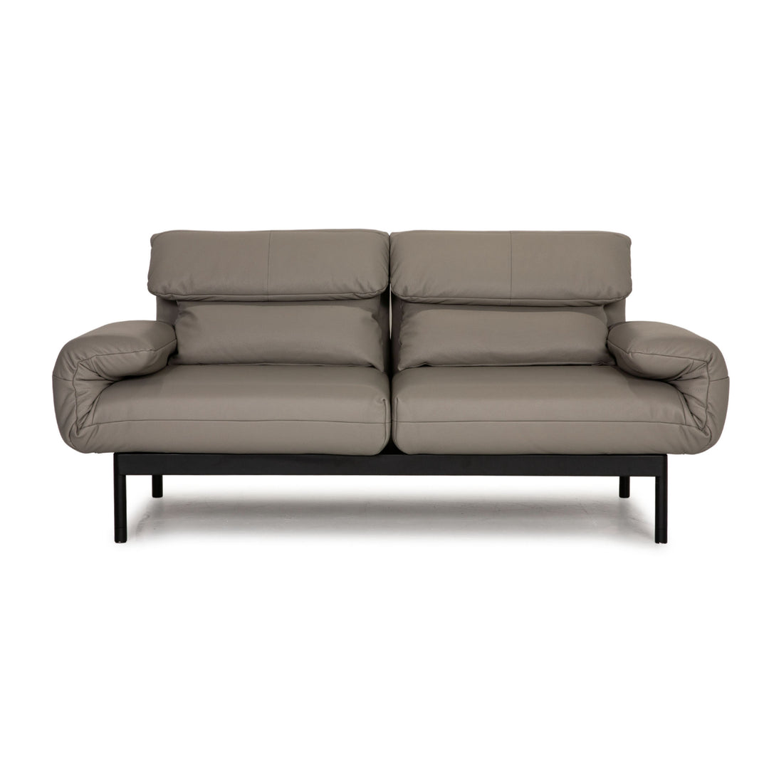 Rolf Benz Plura Leder Sofa Grau Zweisitezr Couch Funktion