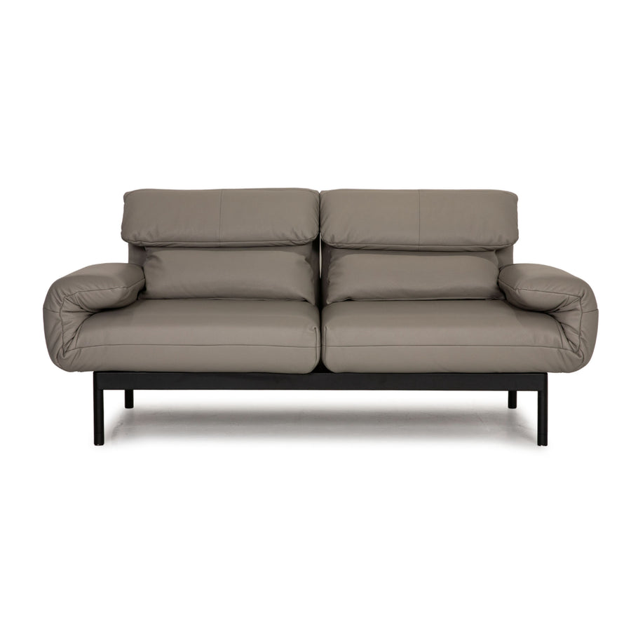 Rolf Benz Plura Leather Sofa Gray Two-seater couch function